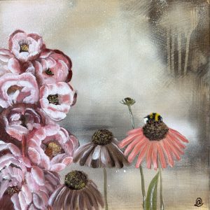 Art by Lycke "Höstblomning" 40x40 cm Oljemålning