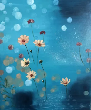 Ett stilla sus av Art by Lycke, mixed media med blommor